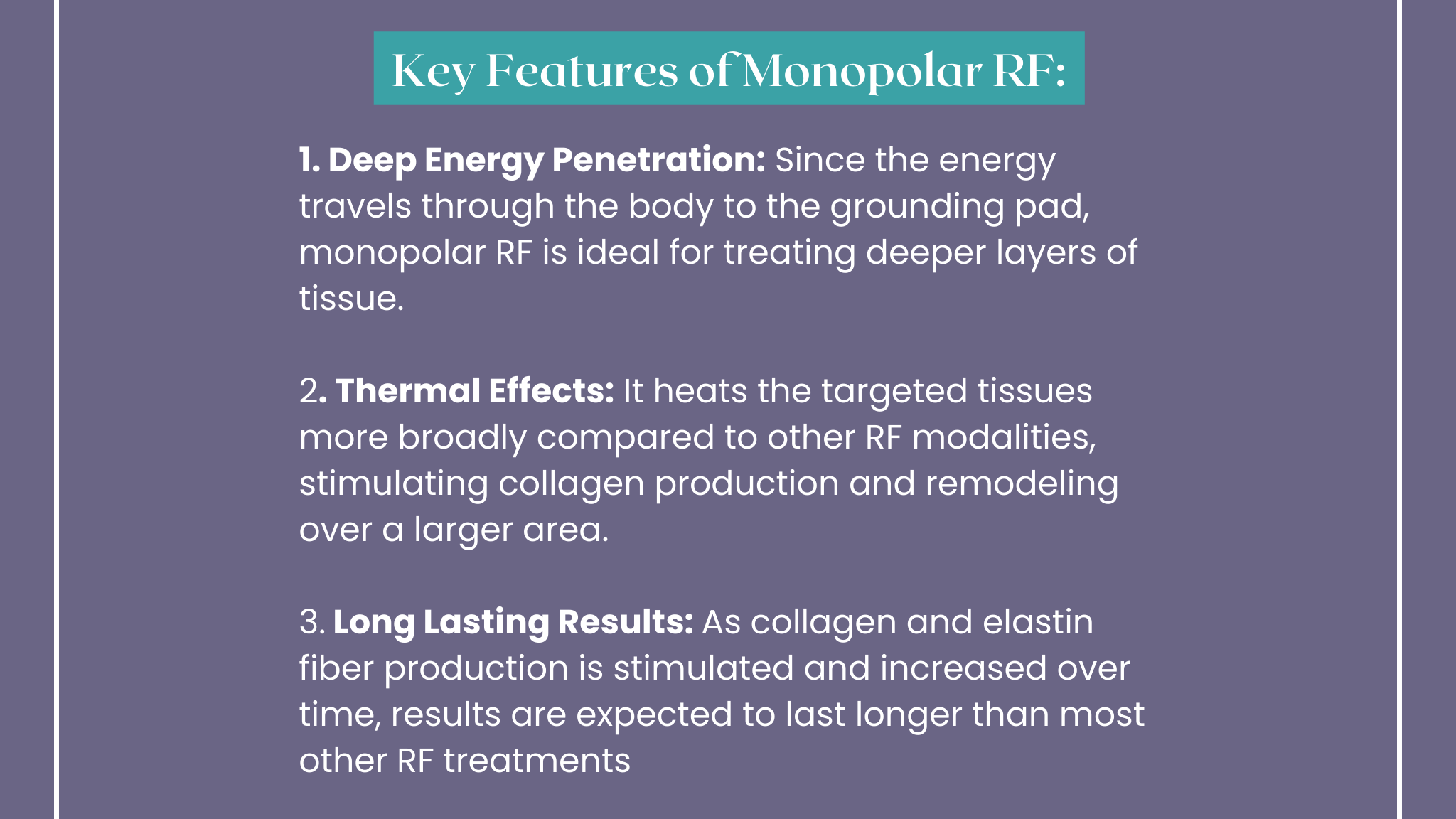 Key Features of Monopolar RF explained at K2 Restorative Medicine and med Spa