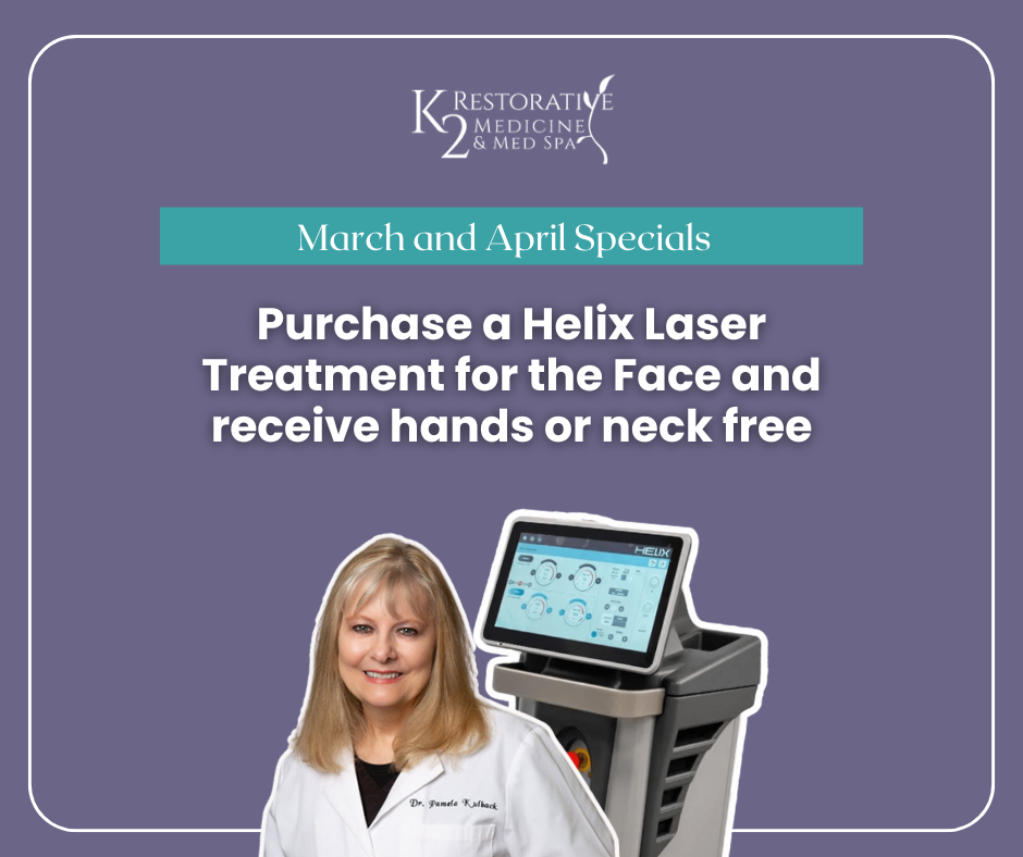 Purchase a Helix Laser Treatment for the Face and receive hands or neck freelix Special